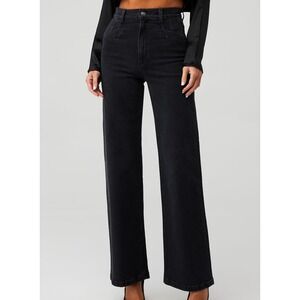 Favorite Daughter Jeans The Jordie Wide Leg Super High Rise Black Size 25